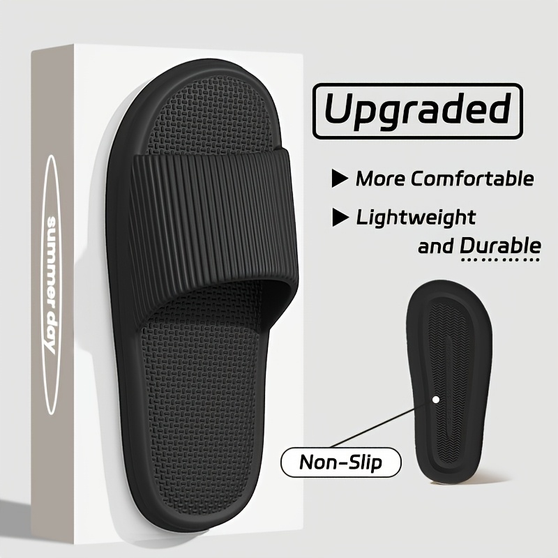 Image of Summer Slippers Flip Flops Men Indoor Home Women Shoes Eva Soft Soled Slippers Shower Home Slides Couple Non-slip Casual Sandals