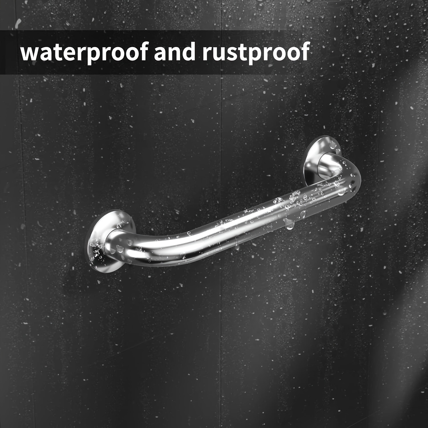 barra de apoio para banheiro em aço inoxidável com comprimento ajustável de 12/20 polegadas - antiderrapante e durável,   de instalar, suporte seguro para idosos, deficientes e reabilitação de lesões -   seu tamanho! 4