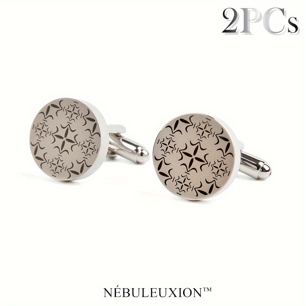 TEMU 2pcs Round Fashionable Cufflinks, Shirt Cufflinks, For /banquet//business