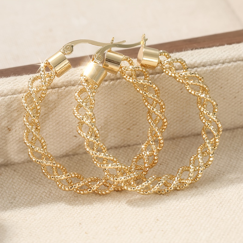 Vintage Copper Material Hollow Out Hoop Earrings Fine Jewelry - Perfect Gift For Her