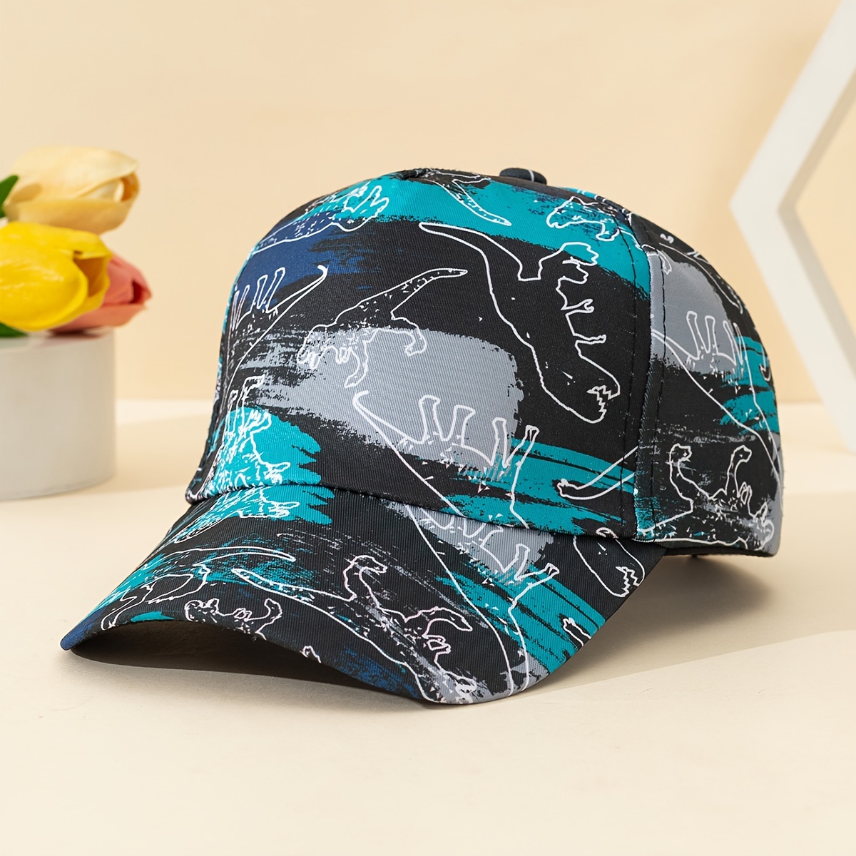 

Unisex Kids Colorful Dinosaur Print Casual Sports Baseball Cap, Cute Breathable Design All Seasons Duckbill Hat, Suitable For Outdoor Daily Wear, Back To School Gift