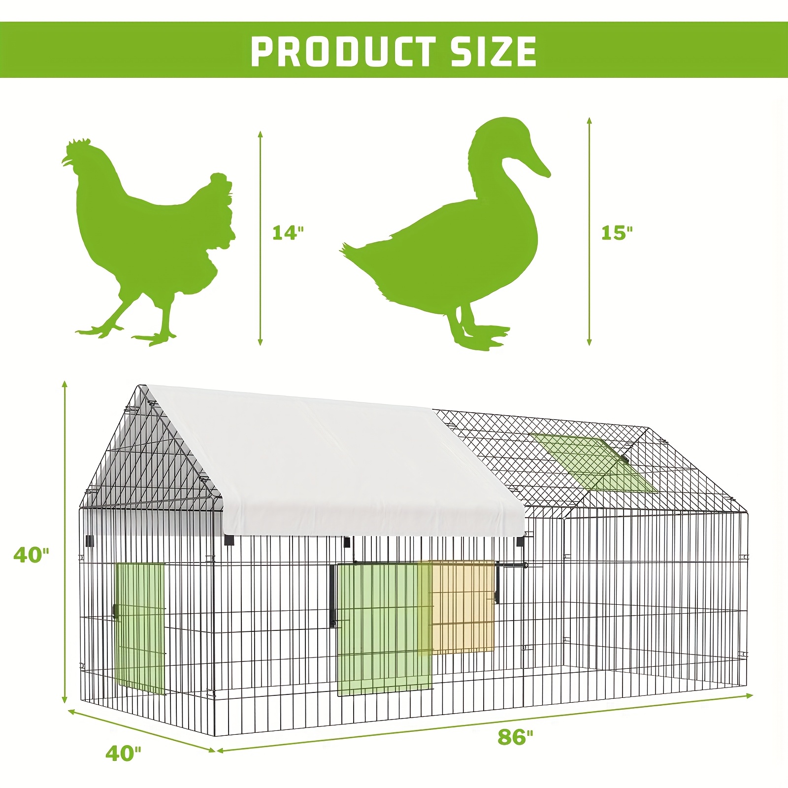   with waterproof cover portable poultry cage walk in   outdoor   animal enclosure crate pet playpen exercise pen for  