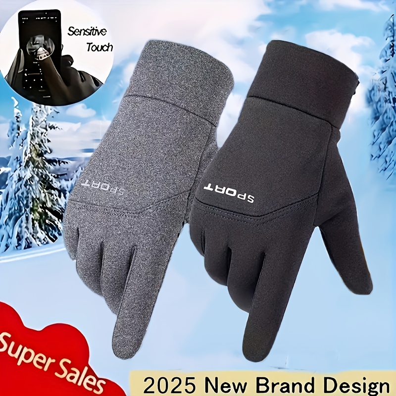 

1 Pair Of Plus Velvet Riding Outdoor Touch Screen Gloves, Suitable For Outdoor Sports, Cycling, Skiing, Thickened, Warm, Waterproof And Anti-slip