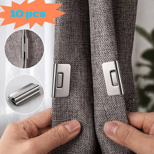 10pcs 5 pairs curtain clip set which can avoid curtain light leakage made of high quality metal material and durable a must have accessory for home use suitable for curtains and blackout curtains