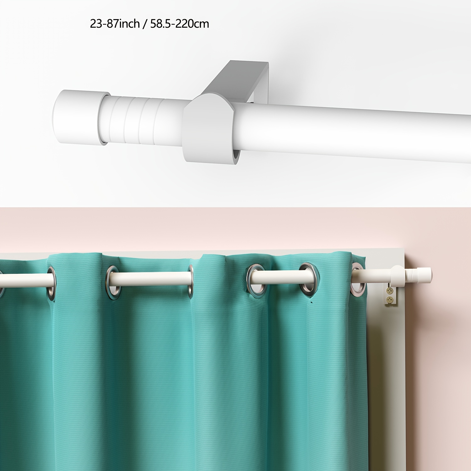TEMU Simple And Practical Curtain Rod, Suitable For 23-80 Inch Windows, Can Install Curtains, Sheer Curtains, Shower Curtains, Etc., Lightweight