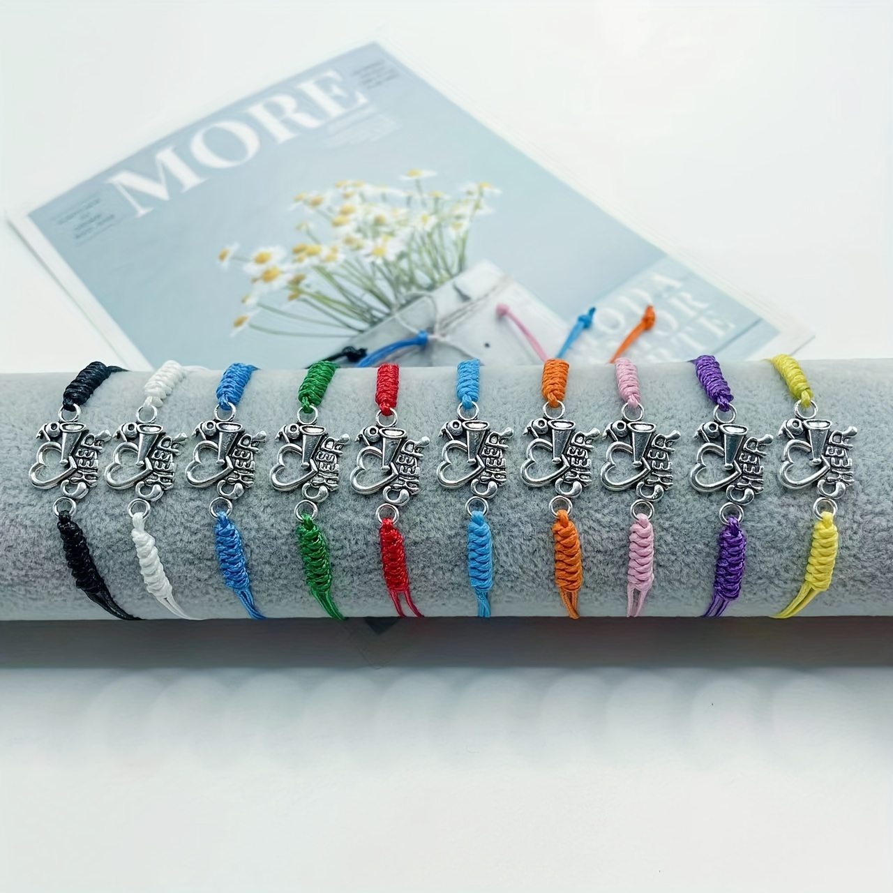 Happy Face Bracelet 24-Pack Cheerleader Bracelets Stackable Clay