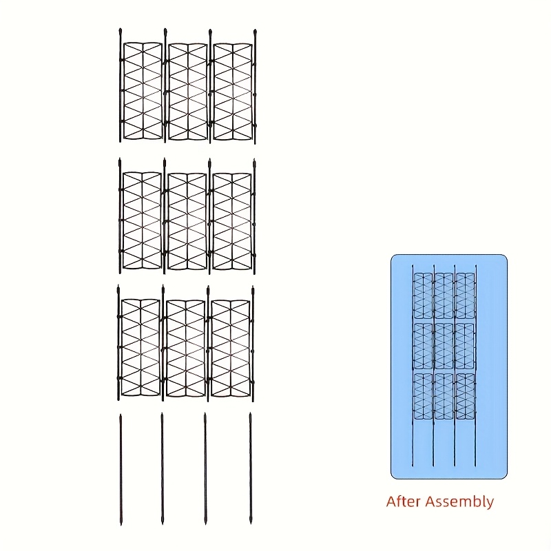 TEMU 1pc Plant Support Frame, Outdoor Garden Trellis For Climbing Plants, Plastic Coated Steel Pipe Column - Plastic Mesh, Support Trellis Cage For