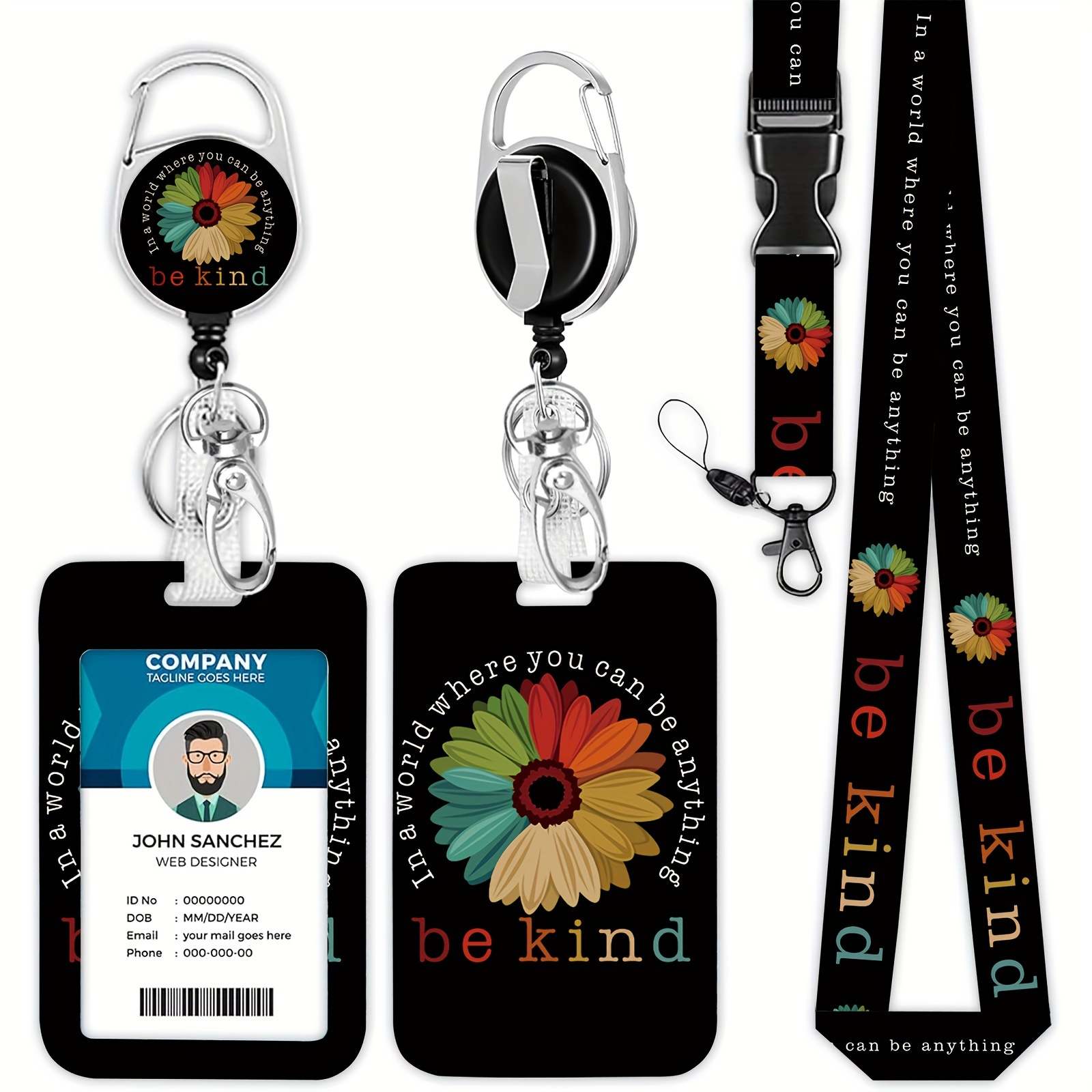 

1pc '' Id Retractable - Polyester , Keychain, , For Nurses, , , And Anyone Needing A Id Display