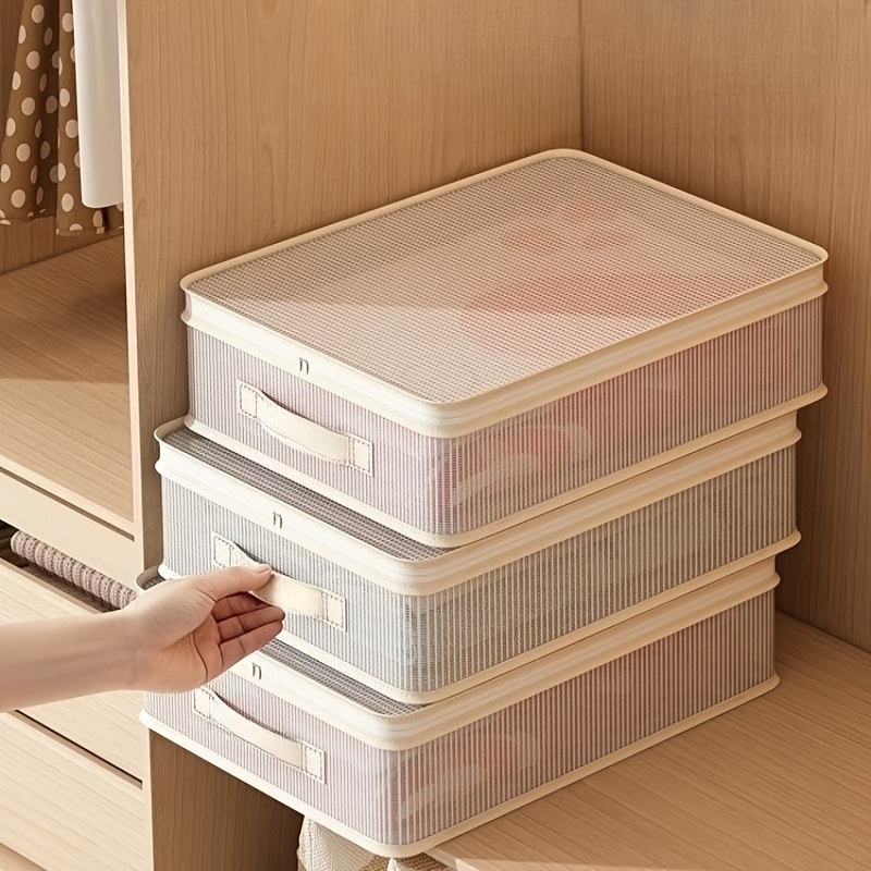 TEMU Seasonal Clothing Storage Bag, Extra-thick Household Bed Sheet And Duvet Cover Organizer Bag, Wardrobe Quilt And Clothing Compartment Storage Bag, Under-bed Storage