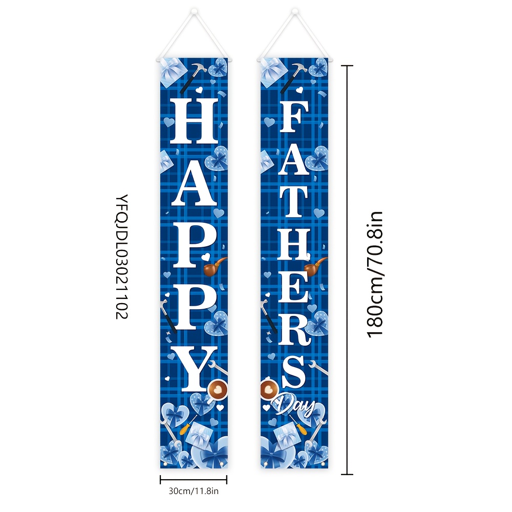 TEMU [jit] 1 Pair, Father's Day Porch Couplet Decoration Flag, 180cm * 30cm/ Inches * 11.8 Inches, Father's Theme Party Porch Decoration, Celebrating