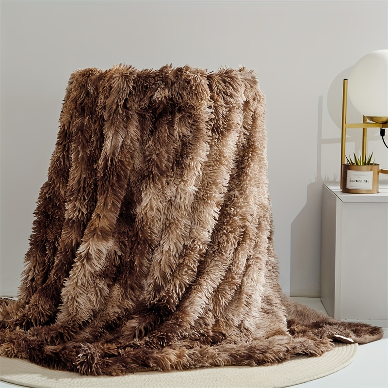 Image of Luxurious Throw Blanket - Ultra Soft, Fluffy & Warm - Cozy Shaggy Furry Blanket For Couch, Bed, Sofa, Plush - Perfect Gift For , Grey
