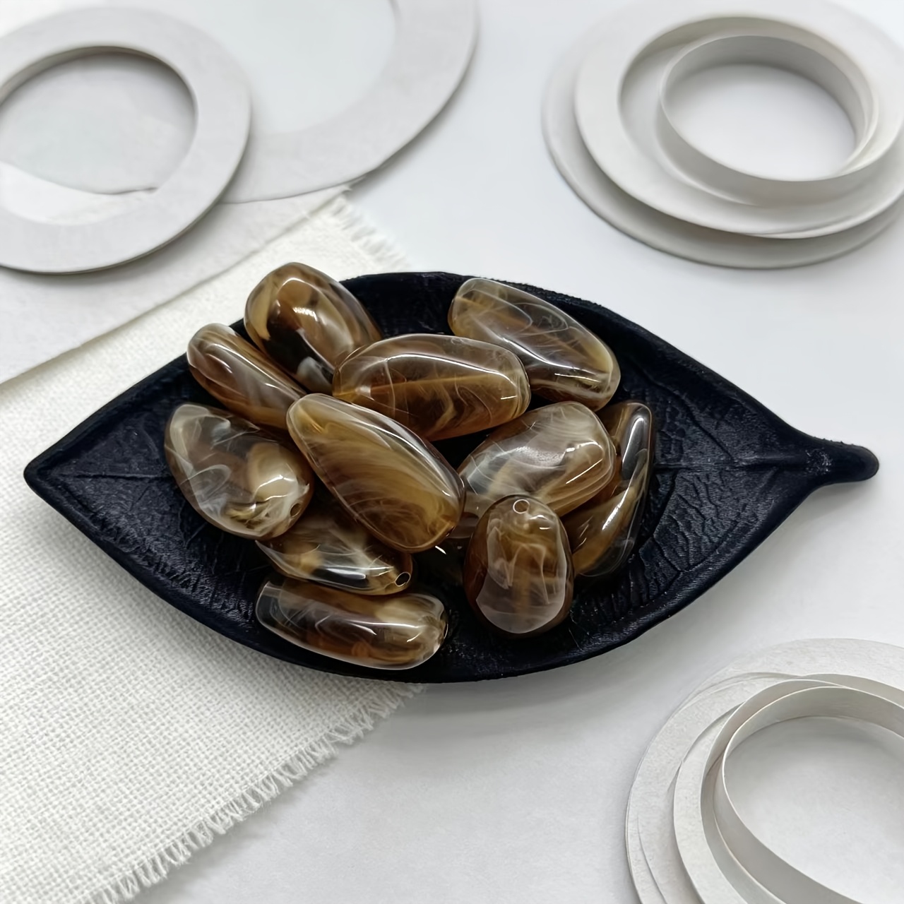 Smoky Acrylic Freeform Beads for DIY Accessories