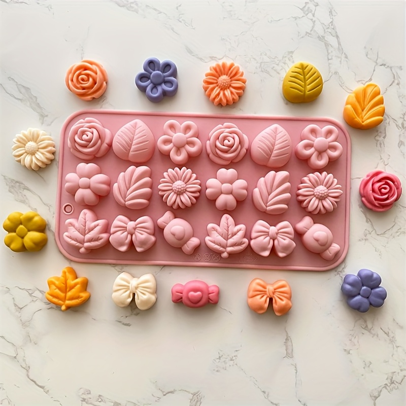 1 2pcs floral silicone cake mold chocolate mold cookie mold wax bottle candy mold suitable for birthdays parties   chocolates desserts   puddings snacks jelly molds