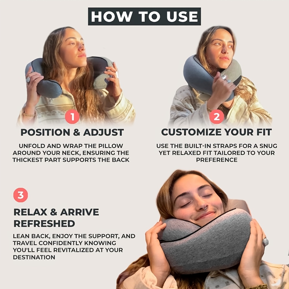Travel Neck Pillow,   Cervical Support for Airplane/Car and Office Sleeping - Portable   Suitable Adults &