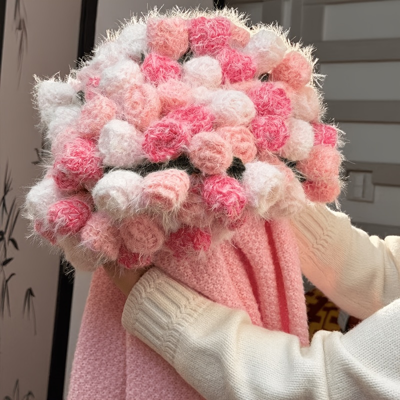 43.3 Inches/ 52 Flowers/ Finished Crochet Rose Bouquet Blanket, Diy Handmade , Soft And Lightweight Rose Bouquet Blanket For , Birthday Gifts, And Home Decoration