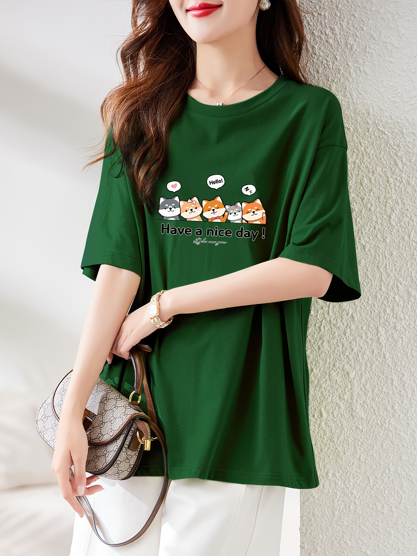 Print T shirt Casual Crew Neck Short Sleeve T - Temu
