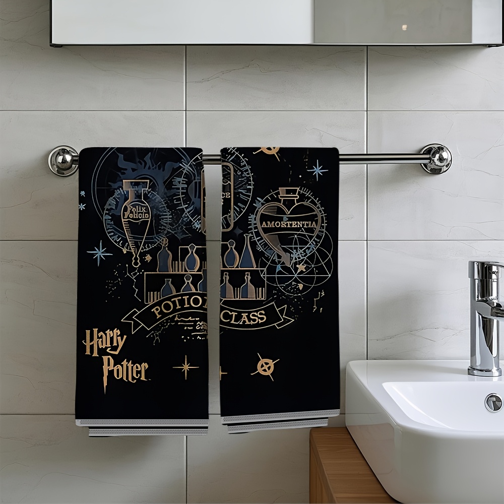 TEMU 2pcs Hand Towels - Official Potions Design Bath & Kitchen Towels, -dry For Hogwarts Fans, Birthday/valentine's/easter Gifts Collection), Magical