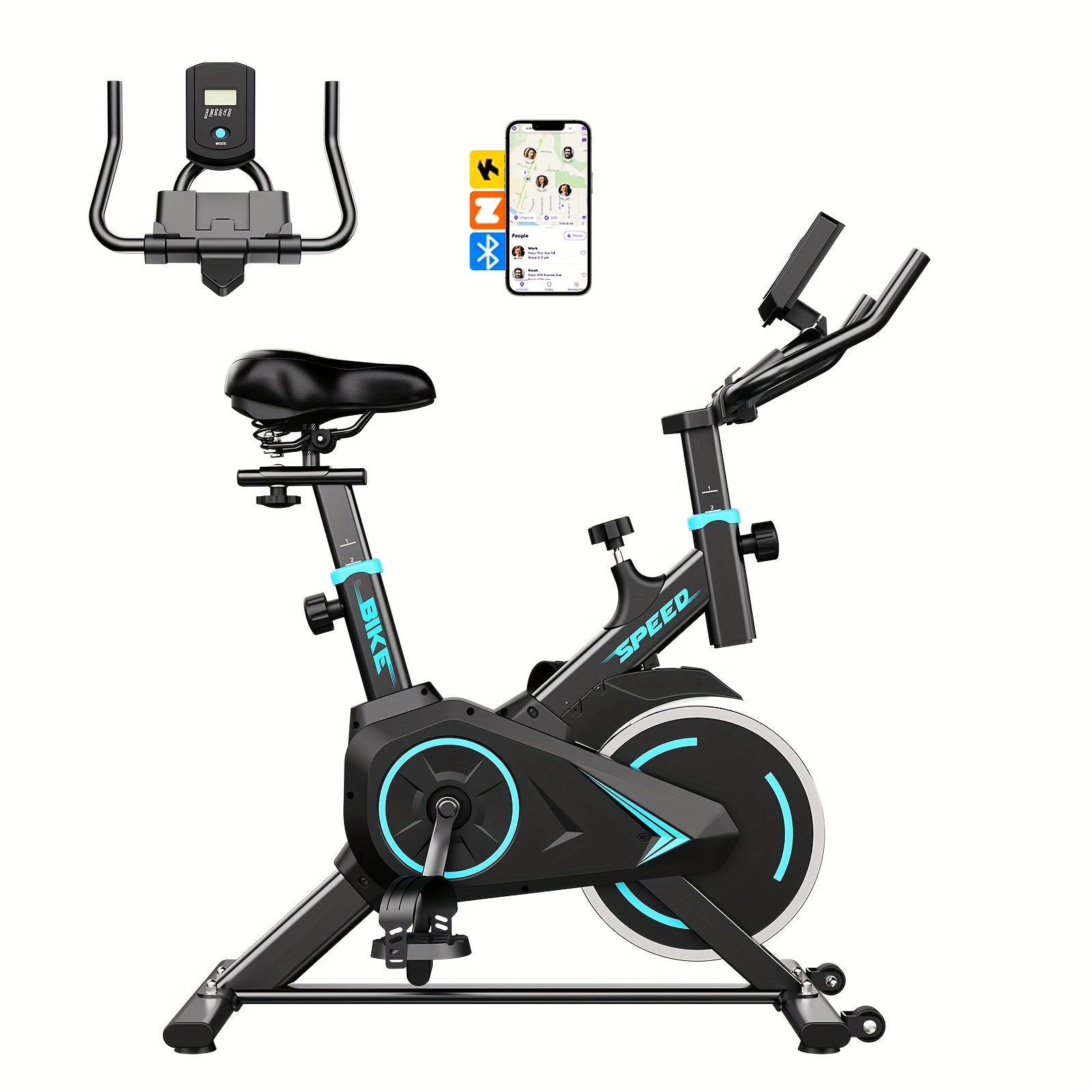 Tenboom Speed Regulation, 5-gear Adjustable Height, Dynamic Bicycle, With Lcd Display, App Function, And Bracket, Without Battery