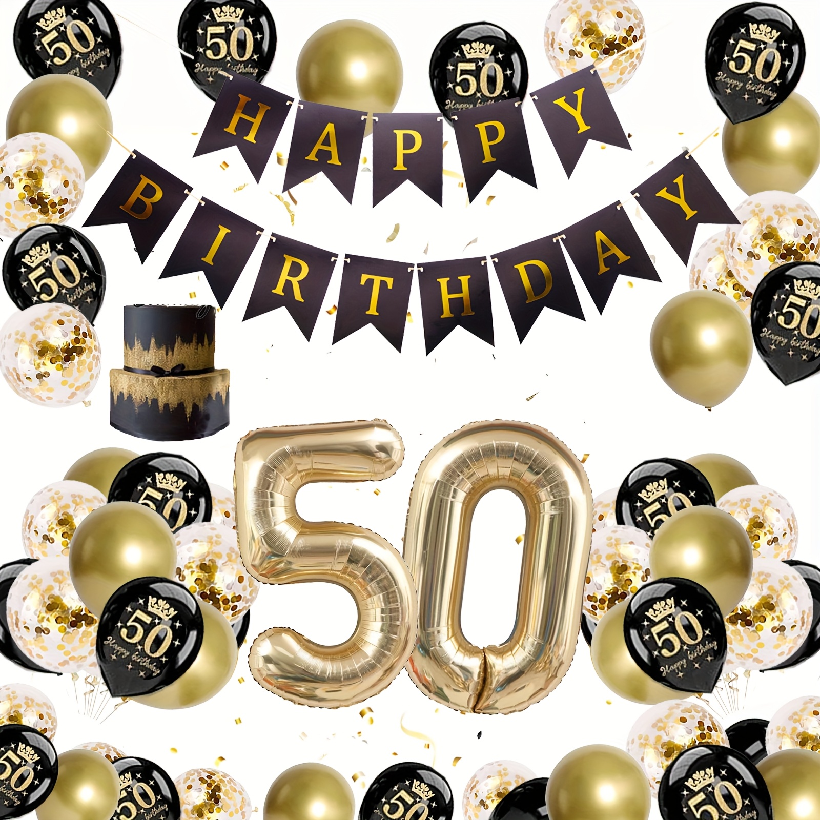 Accessoire Célébration Autocollants Déco 50 Ans - Anniversaire Femme/Homme - Lot De 24 - Design Rouge/Blanc - Pour Fête & Cadeau 50e Anniversaire Unisexe