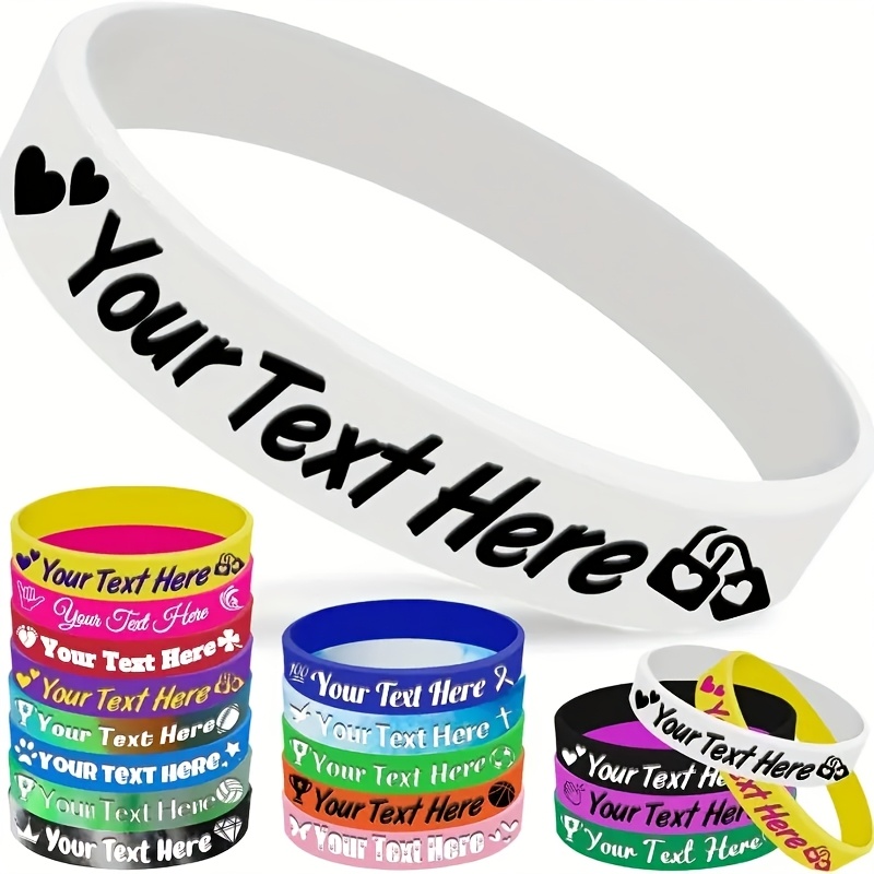 17pcs Custom Engraved Durable Silicone Wristbands for Women