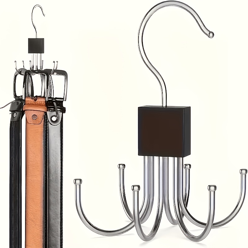 TEMU YWK - Perchero de cinturón multifuncional de gran capacidad - Estante de ropa de madera giratorio, perchero para sombreros, adecuado para