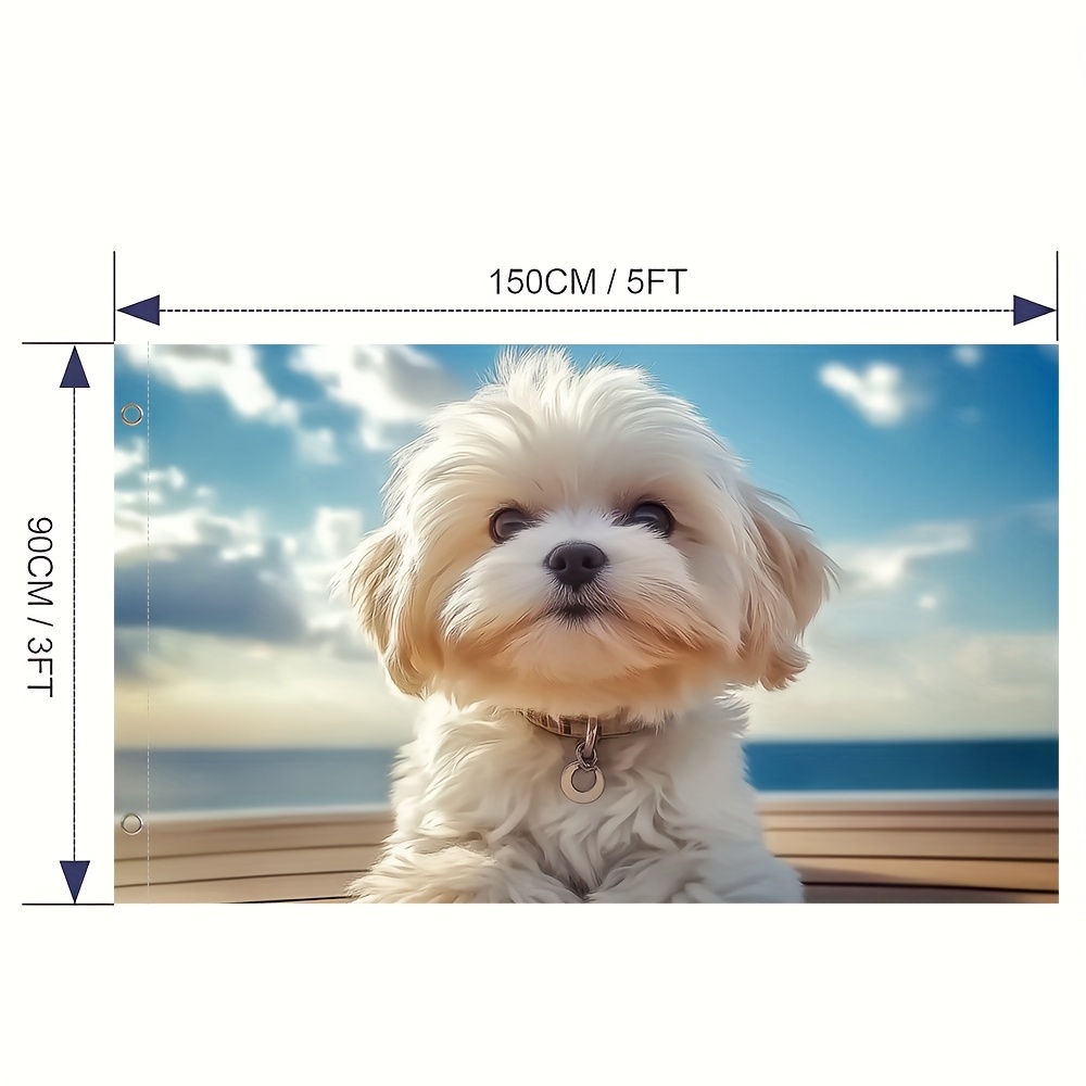 TEMU 2d Flat - 2d Flat - 1pc 2d Flat-printed Vintage Flag Featuring A Cute , Does Not Electricity, Perfect For Outdoor Yard, Lawn, And Holiday Decor,