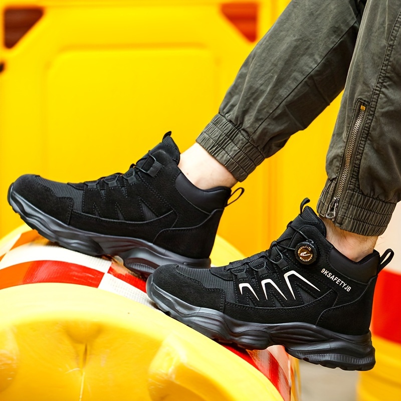 par de botas de seguridad para hombre puntera de acero anti