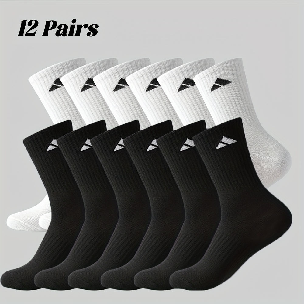 24-piezas-12-pares-colores-surtidos-calcetines-hasta-la-mitad-de-la-pantorrilla-con-logo