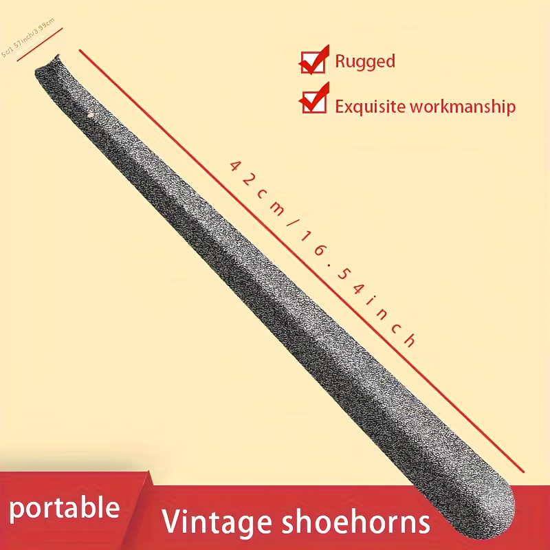 TEMU A Shoehorn, Lazy Shoehorn, Featuring A Long Metal Handle And A Shiny Metal Shoehorn