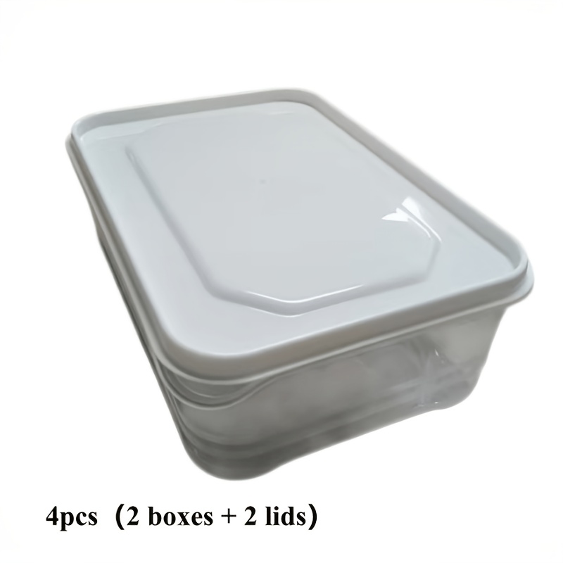 TEMU Lot de 4 pièces, 1200 ml/42 oz, 2 récipients + 2 couvercles, boîtes de conservation pour réfrigérateur avec couvercles, boîtes de conservation