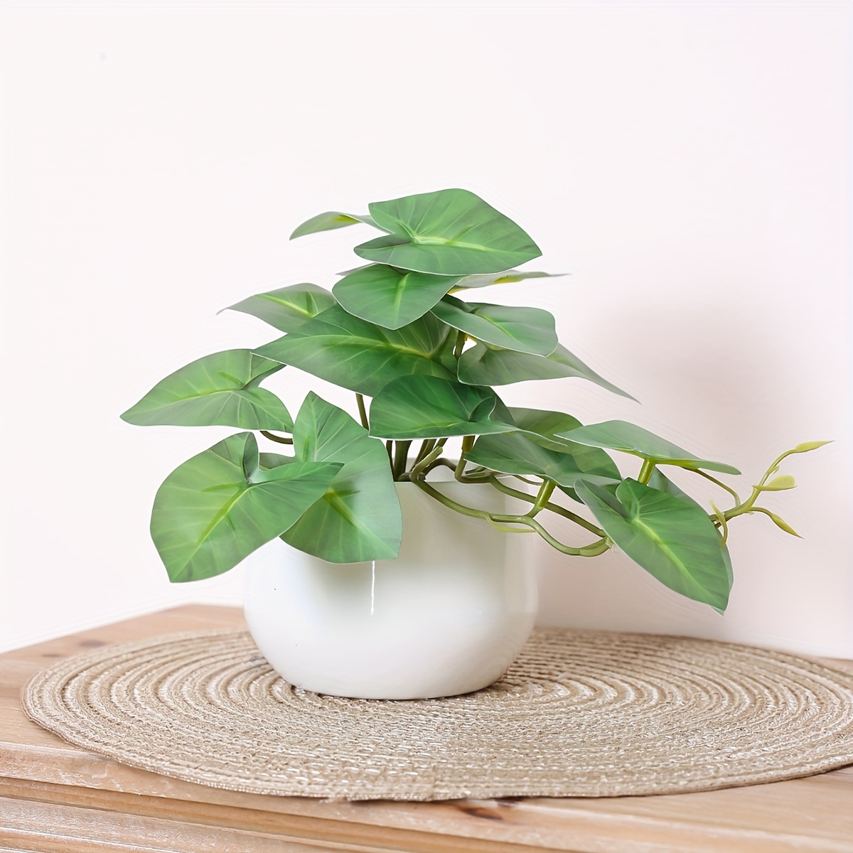 

1pc Artificial Green Leaves Plant Suitable For Home Bedroom Dining Room Office Desktop Shelves Decor