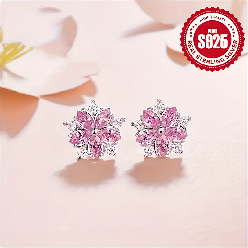 elegant     earrings for women 925 sterling silver synthetic cubic zirconia ideal for daily wear and gift   bohemian style exquisite   Product details 0