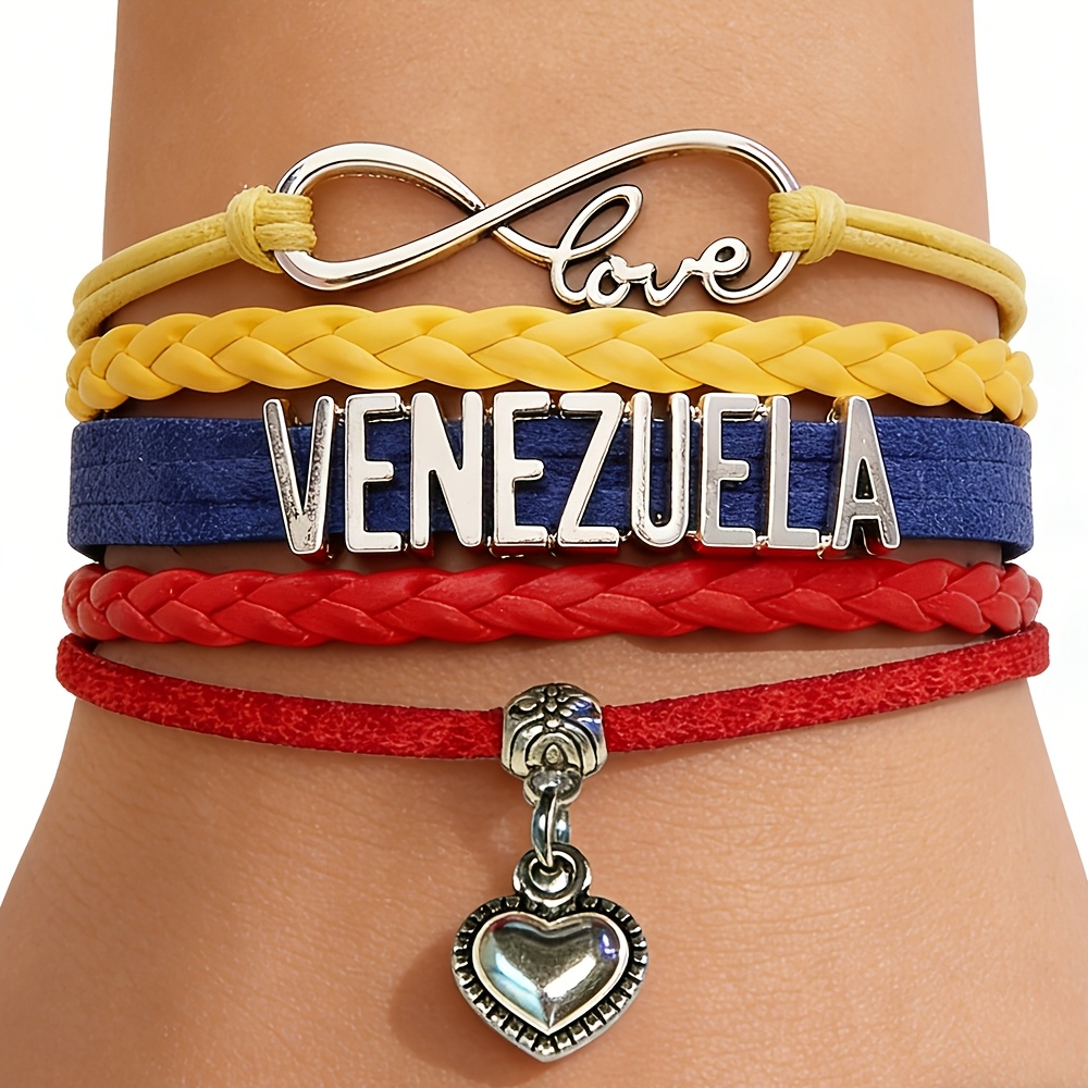 TEMU Bracelet tissé Venezuela (1 pièce), unisexe, taille réglable, idéal pour un port ou comme cadeau
