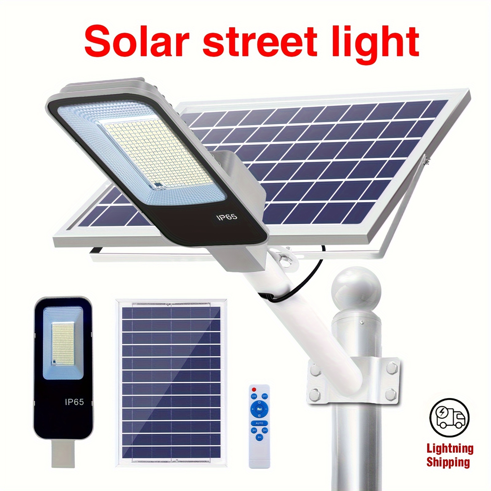 

1pc, Solar Street Light With 353 Leds, Metal Outdoor Lamp, Solar Panel For Garden, Yard, And Street Lighting