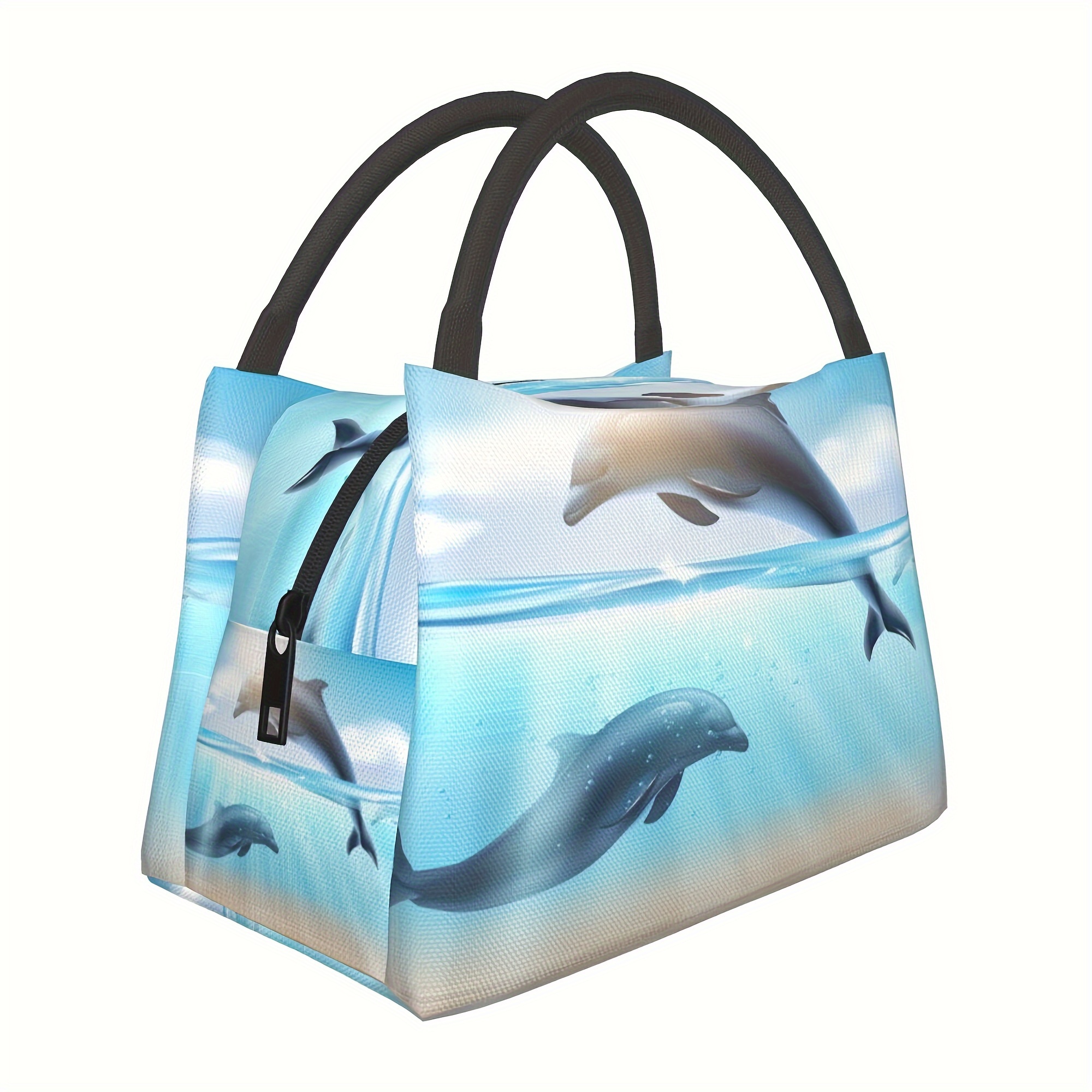 TEMU 1pc Dolphin, Portable Reusable Refrigerated Bag, Insulated Bag, Insulated Lunch Bag, Essential For Camping, Picnics, Beach, Suitable For Home,