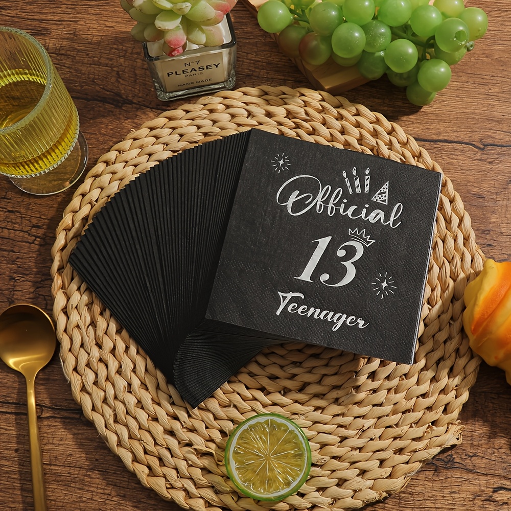 Image of 25 Black Napkins With Golden And , Suitable For Weddings, Birthday Parties, Gatherings , Anniversaries, And More