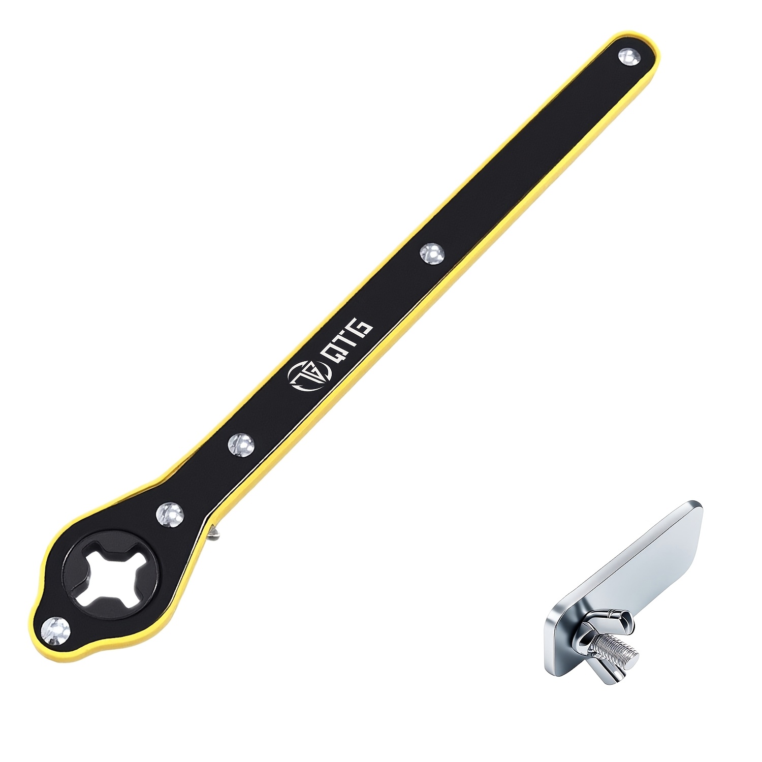 TEMU Set da 1 QTG Chiave a Cricchetto per Auto, Chiave a Cricchetto Allungata, Chiave Gru in Metallo Durevole con Manopola a 360簞, Facile da e