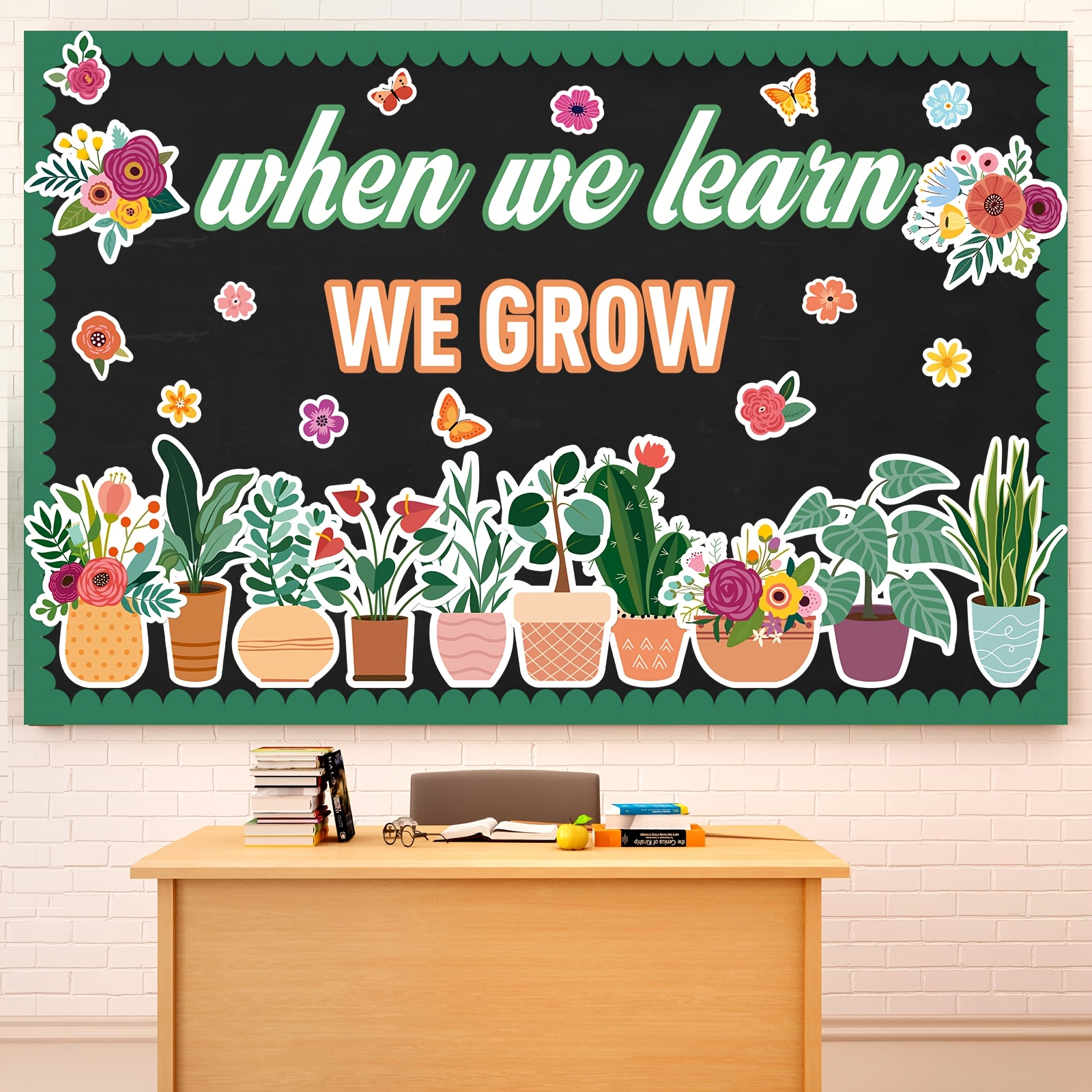 6 Rolls Bulletin Board Borders Stickers Trim 196.8 Ft Scalloped Bulletin Border Trim Colorful Classroom Bulletin Board Borders For Black Board Trim Decoration Scalloped Rolled Border Trim I.26519437
