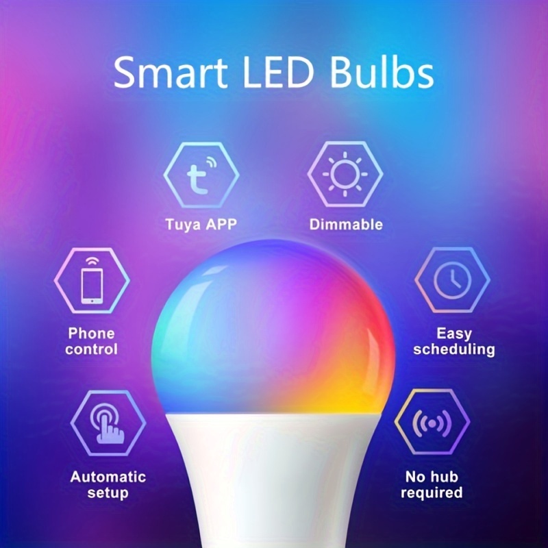 Wifi Smart Bulb Light Dimmable Rgb Color Changing 2700 6500k - Temu