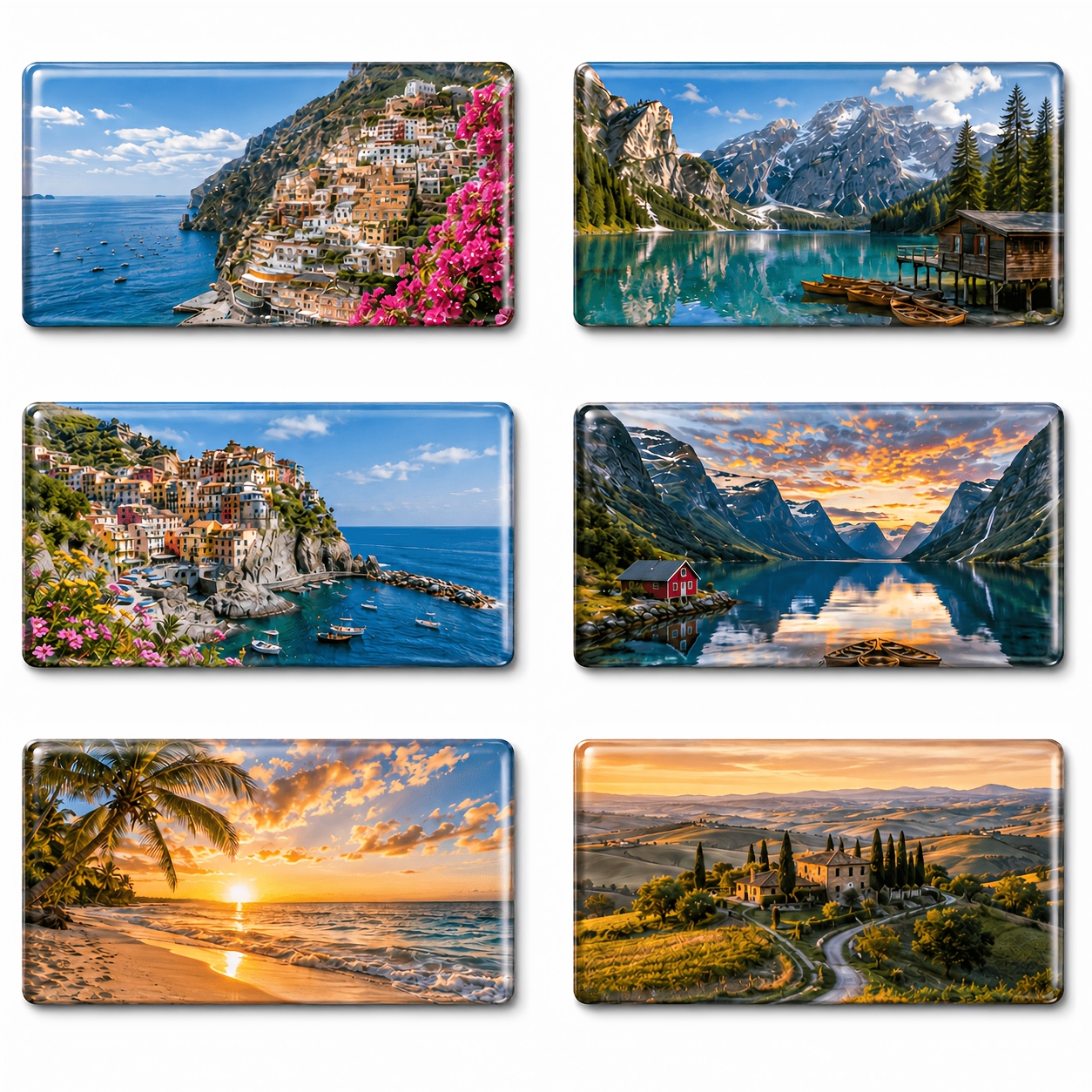 TEMU Custom 6pcs Acrylic Fridge Magnets, Minimalist Aesthetic Home Magnets, Thin Portable Design, Removable Without Residue, Suitable For Dormitory