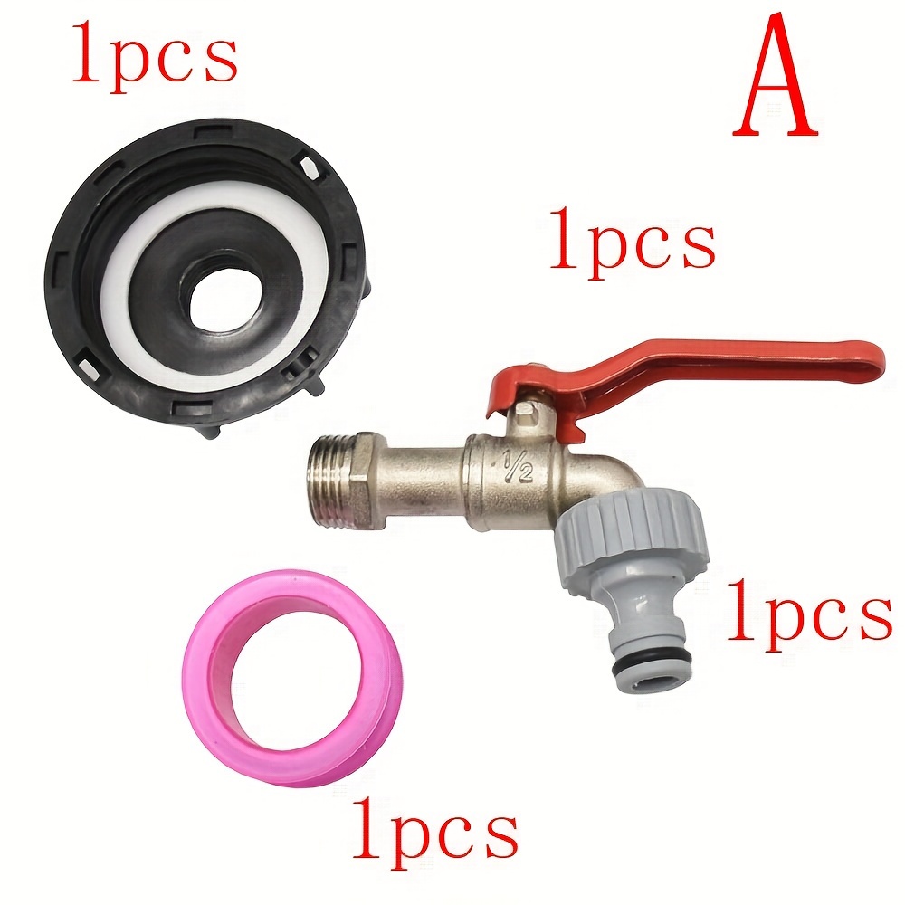 Image of 1set /5.08cm Ibc Tank Tap Adapter Coarse Thread Garden Water Tank Quick Connect Faucet For /5.08cm And 7.62/10.16cm Hoses Brass Replacement Connector Valves