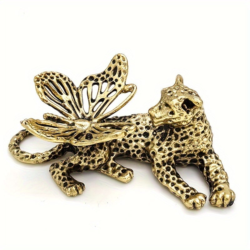 TEMU 1 Classic Leopard Crystal Ball Holder - Elegant Metal Animal Figurine Base, Decorative Tabletop Accessory For Decor, No Power Required (ball Not