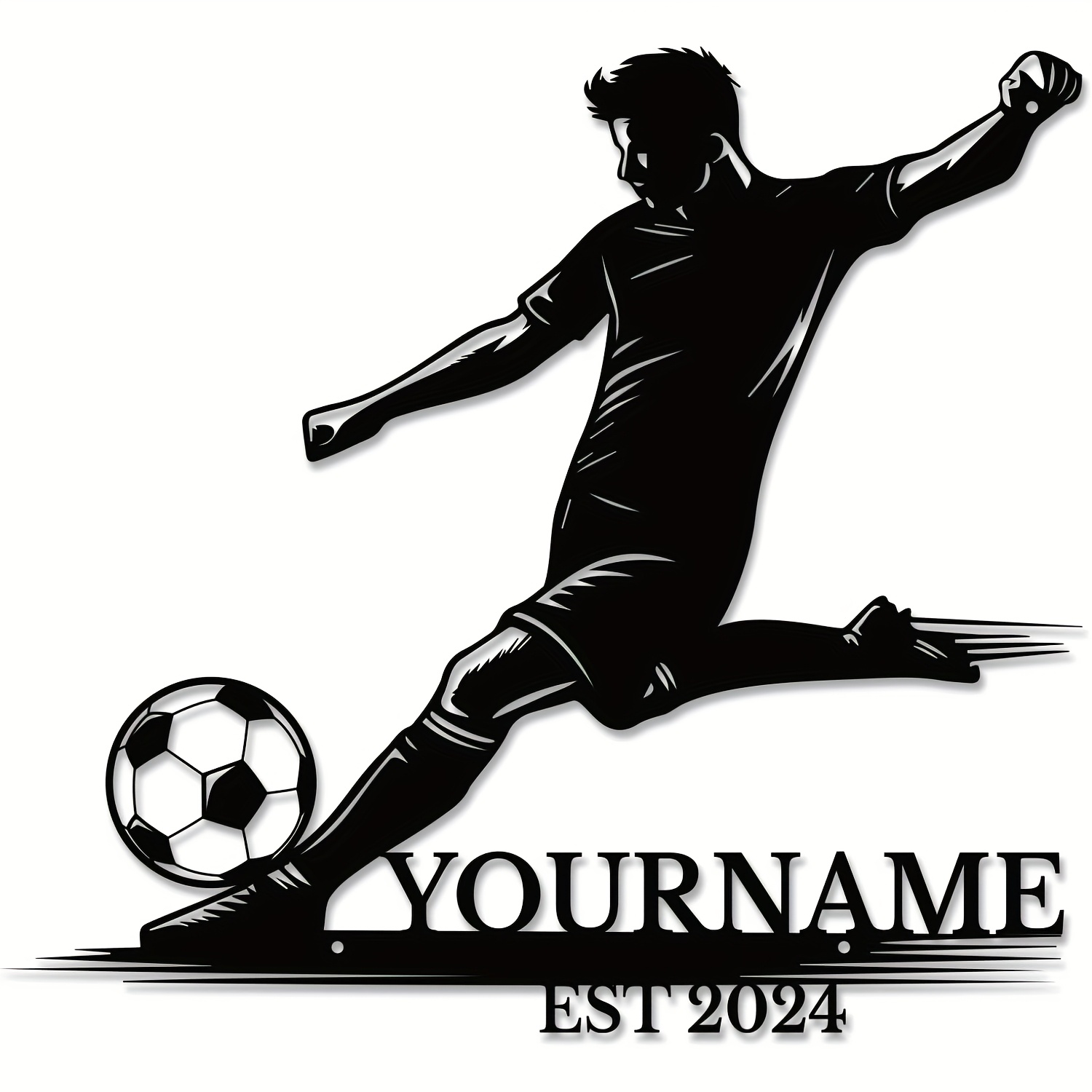 TEMU Vintage Personalized Custom Football Metal Wall Sign - Name And Year Of - No Electricity Required - Ideal For Valentine's Day - Home And Outdoor
