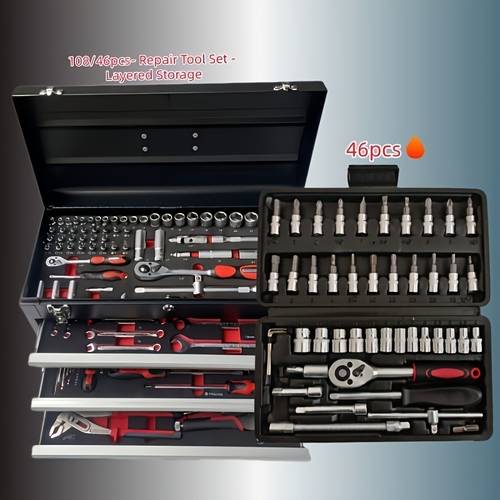 automotive repair special tool set ratchet wrench and screwdriver combination set with thickened portable storage case complete universal tool kit for vehicle emergency repairs and home auto maintenance suitable for disassembly