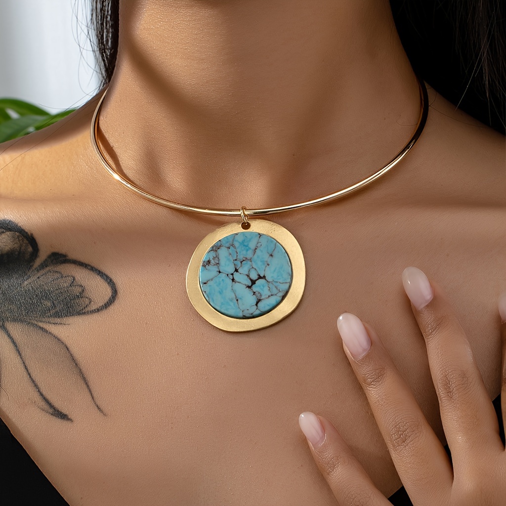 Vintage Bohemian Style Unique Golden Necklace