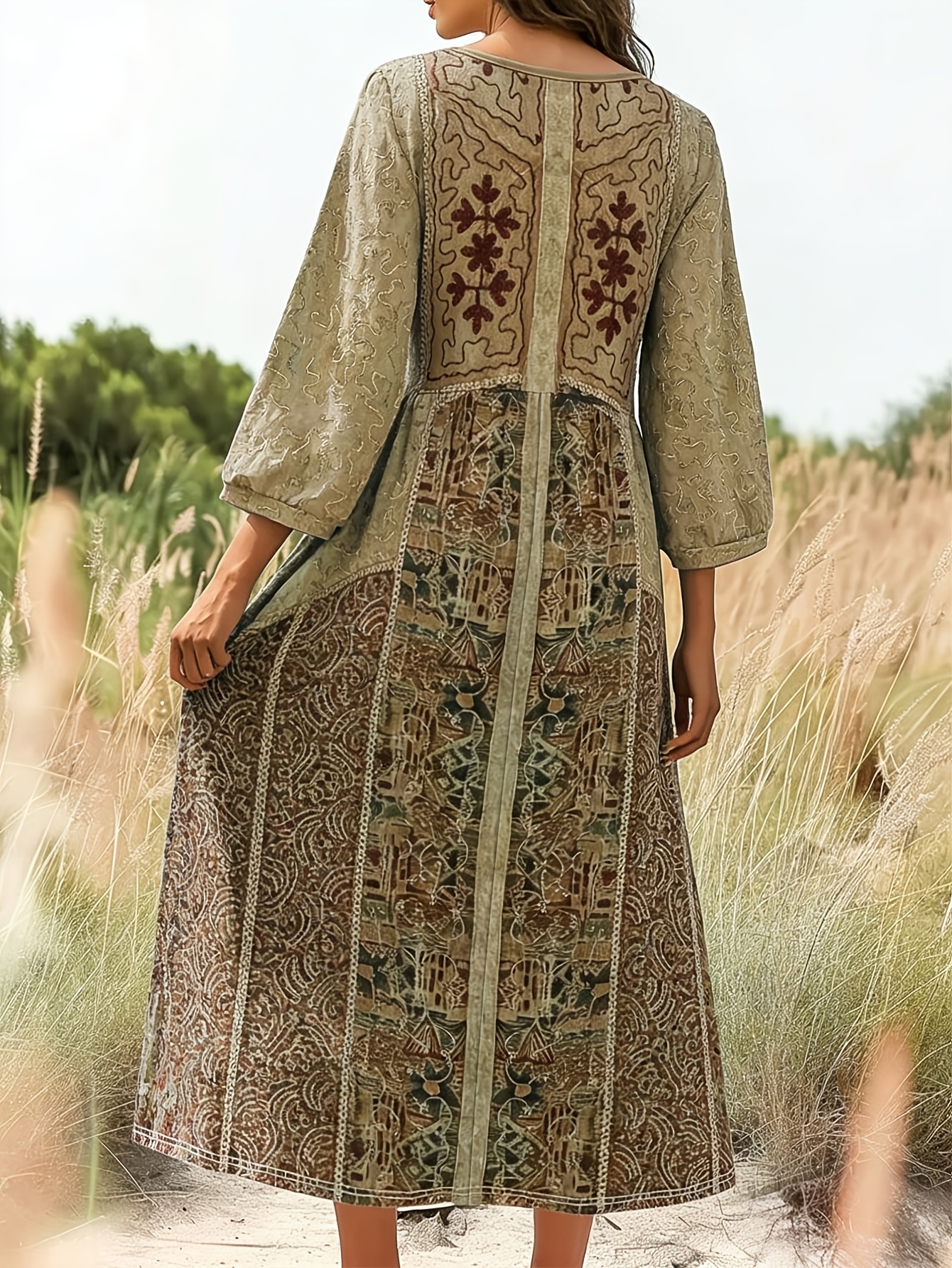sky blue long sleeve dress Odette Light Blue Long Sleeve Formal Maxi Dress - US 6 main image 1