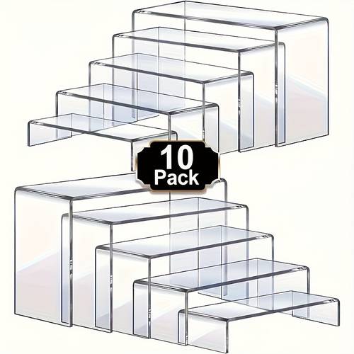 versatile organizer 10pcs acrylic display stands versatile transparent organizer cake display and decorative riser desserts jewelry perfume home decor office and holiday displays non food contact use