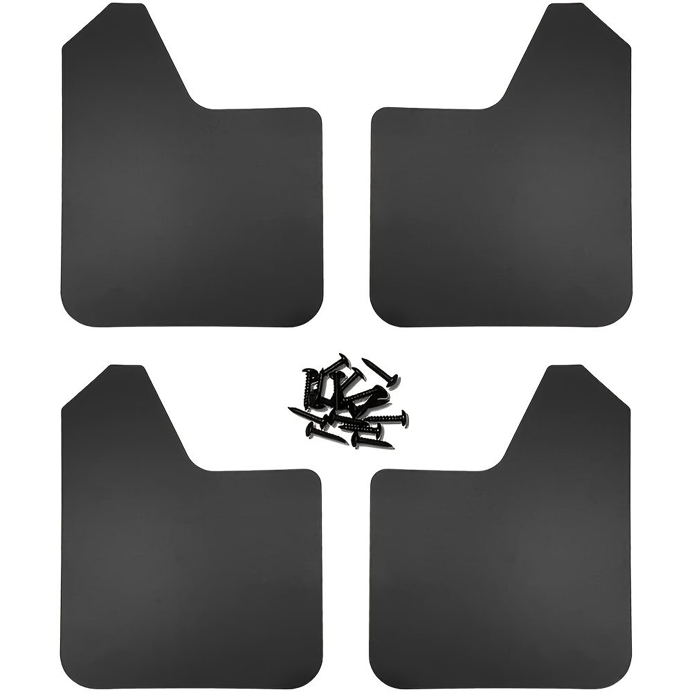 TEMU Set Of 4 Universal Mud Flaps For Cars, Flexible And , Suitable For Pickup Trucks And Suvs, In Red And Black