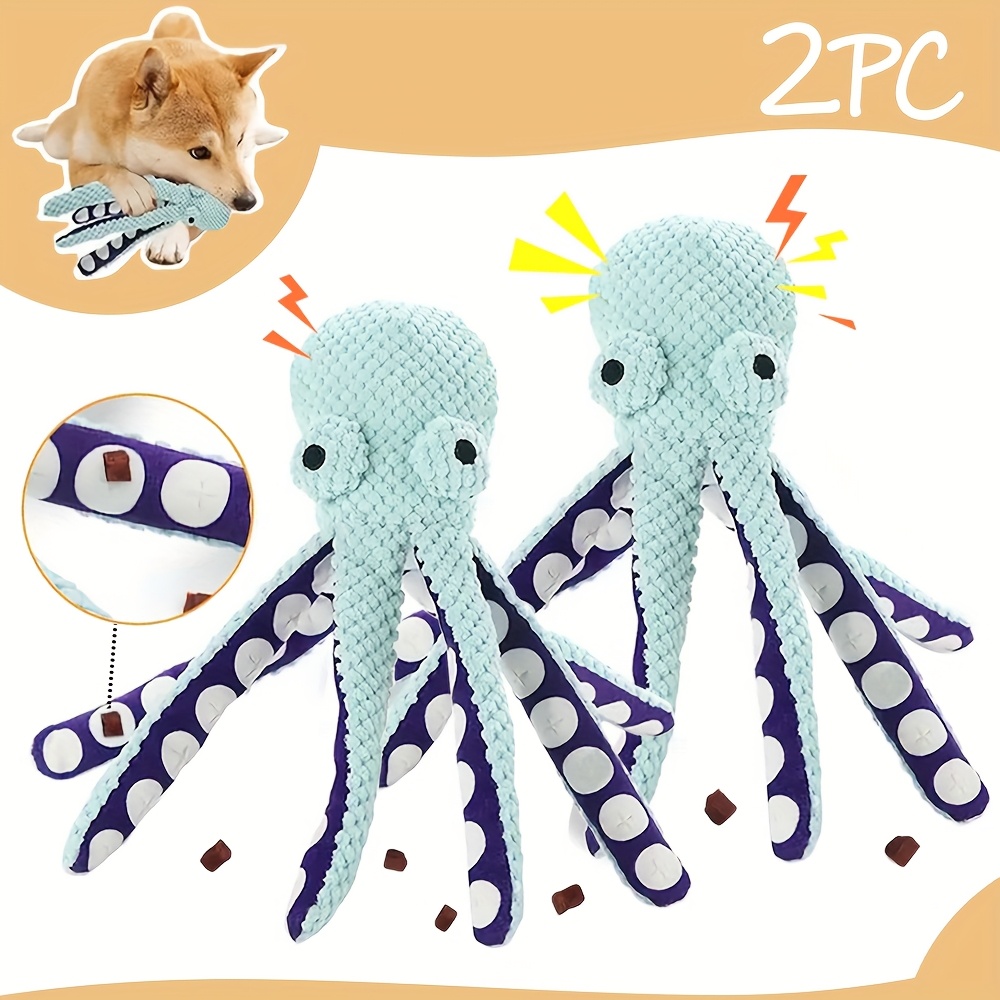 

2pcs Plush Octopus Dog Toy With , Hidden Snacks, Dog Soft Toy For Play And Training, Interactive, Chew Toy For Small Breeds, Ideal Valentine Gift For Pet Lovers