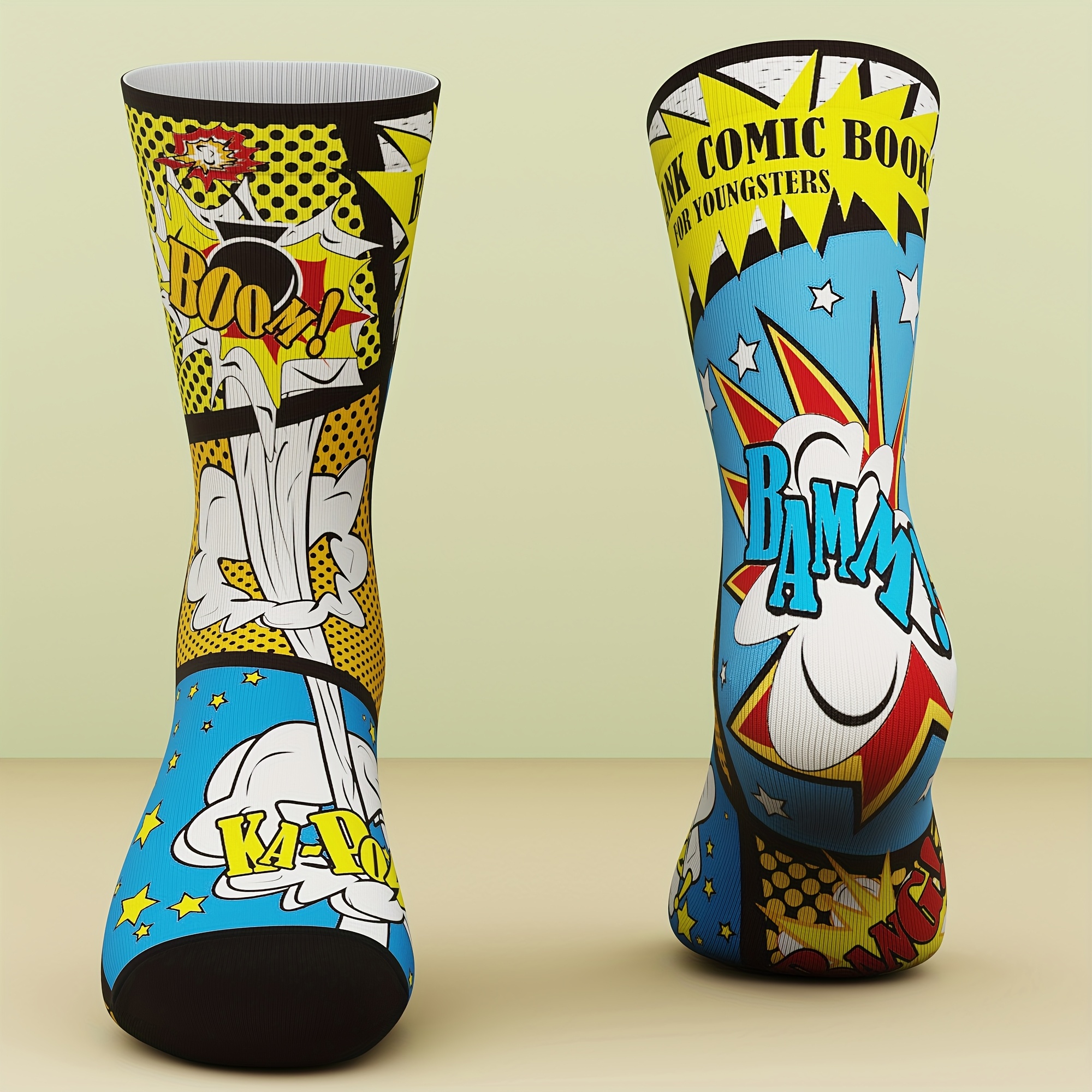 E-shop Ein Paar Unisex-Socken mit Comic-Motivmustern, lustig , bequem atmungsaktiv, geeignet für Outdoor-Sport, für alle Jahreszeiten,